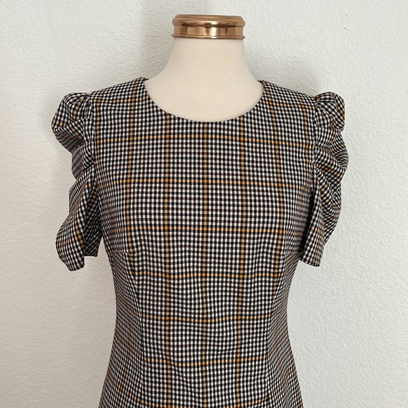 Amanda Uprichard Westwick Plaid Puff Sleeve Mini Dress Small - Picture 10 of 13